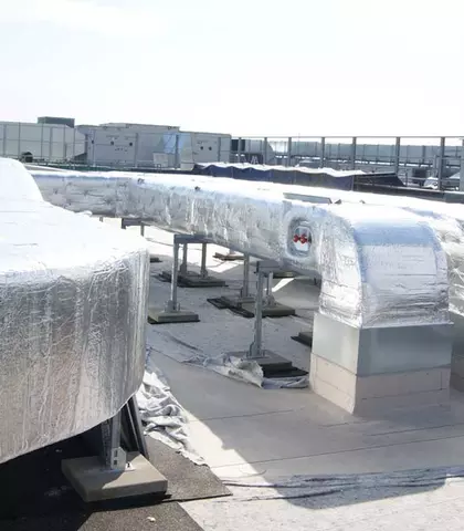 Duct insulated with CLIMCOVER Lamella Mat