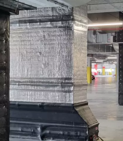 Smoke extraction ducts insulated with ISOVER's product in the Amazon Distrubution Centre in Kojetin (Czech Republic)